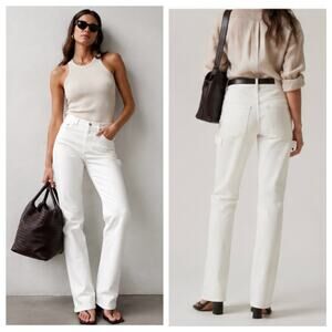 Bottega Veneta Icon White Denim Jeans Pants IT42/US6